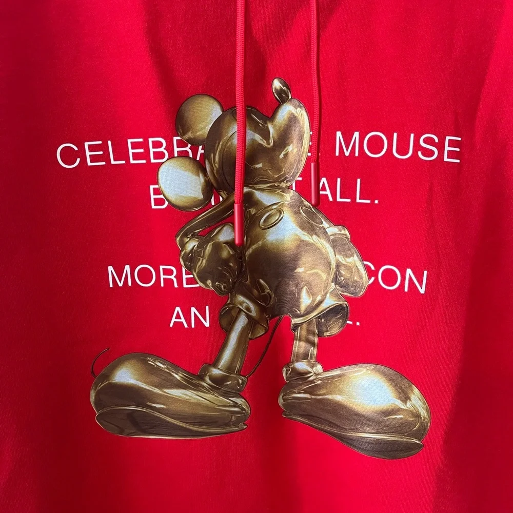 H&M x DISNEY Mickey Mouse Red & Gold Hoodie Small Sweatshirt Disneyland - Picture 3 of 7